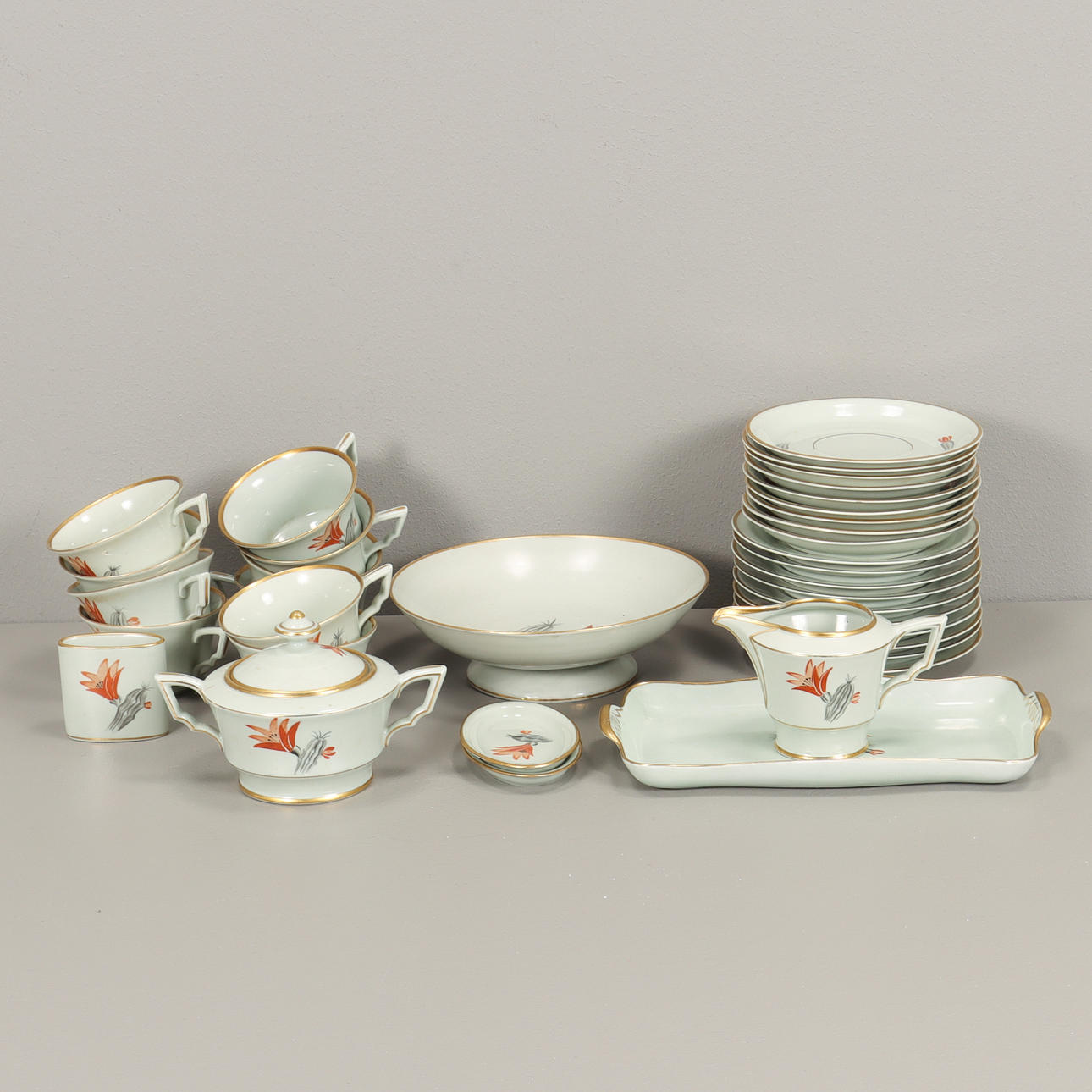 PORCELÆNS KAFFESÆT, Decore WJS Danmark.