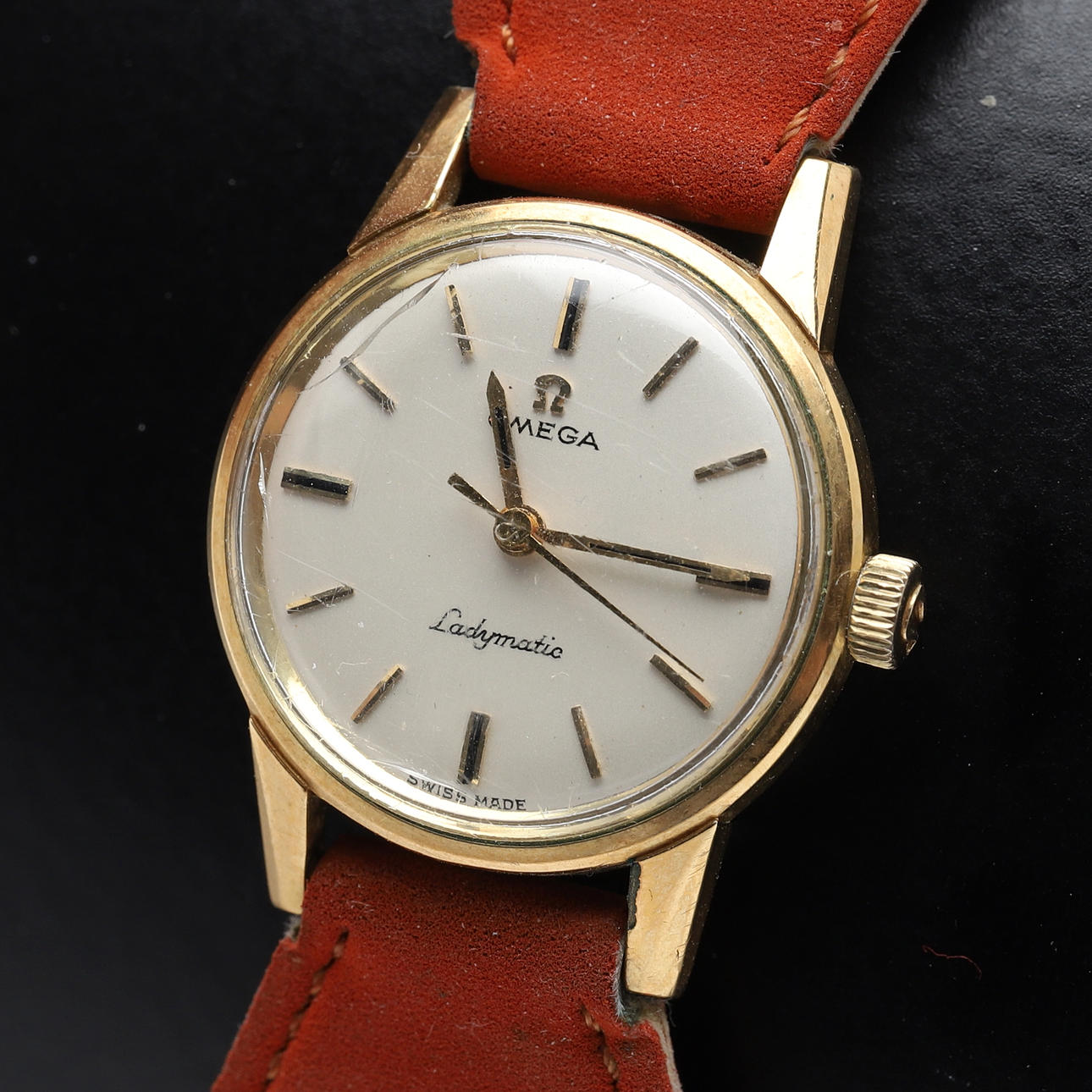 Women's wristwatch, gold on steel, automatic, Omega Ladymatic