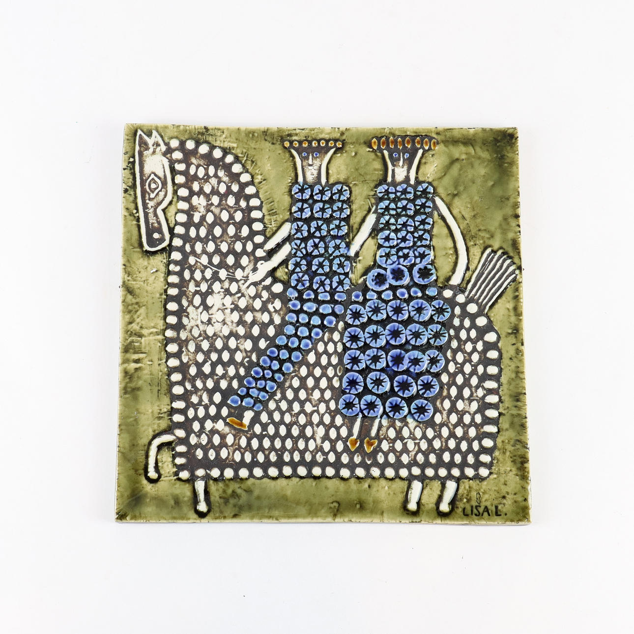 LISA LARSON. Keramisk maleri, Gustavsberg.