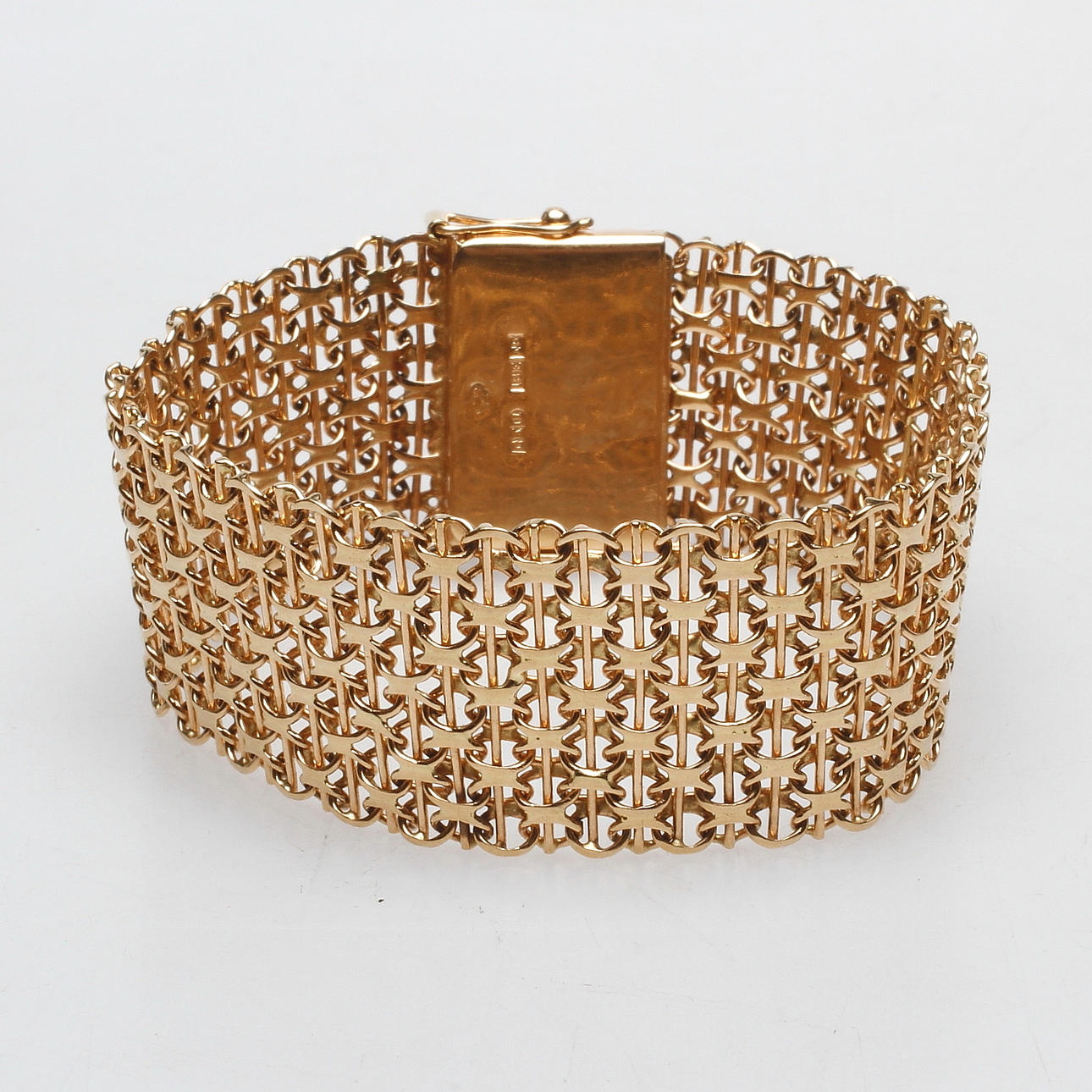 ARMBAND X-LÄNK MED STAV, 18k guld, vikt ca 50,9 GR.