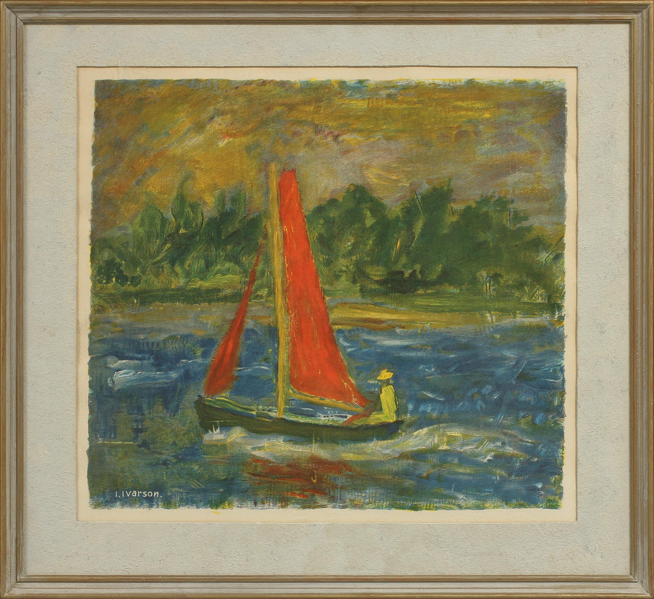 IVAN IVARSON. "Det röda seglet", litografi.