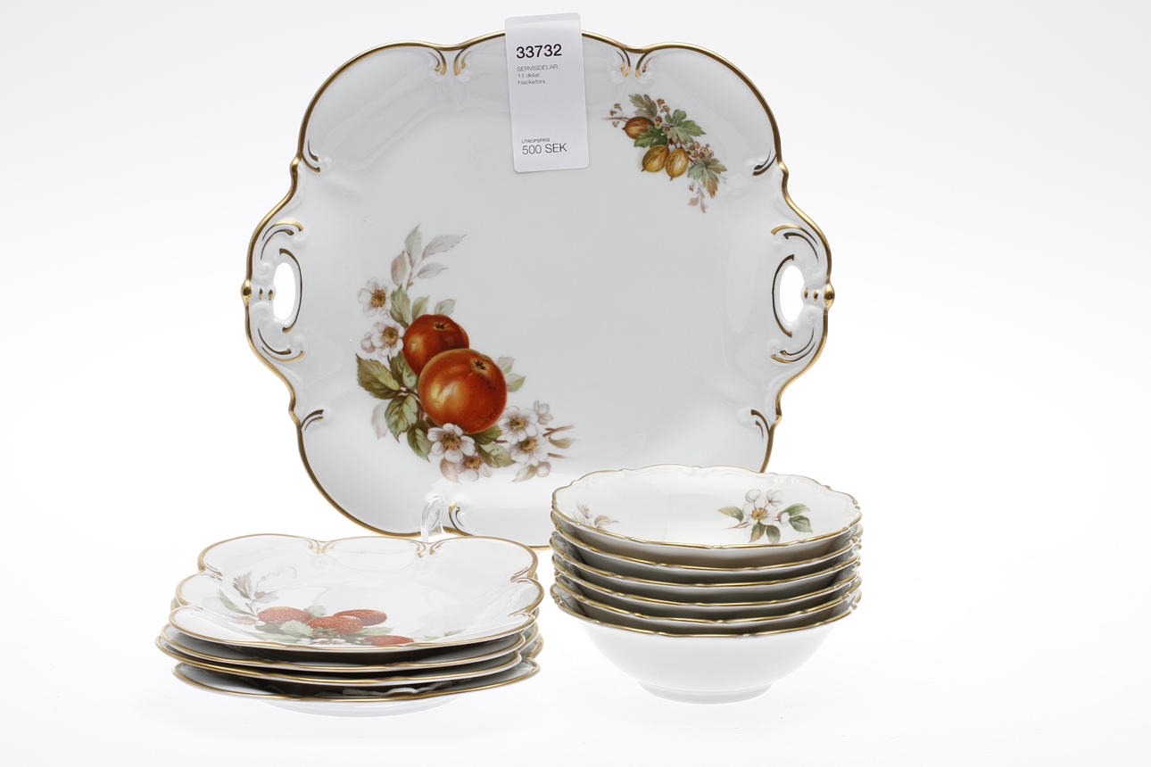 SERVISDELAR, 11 delar, Hackefors.