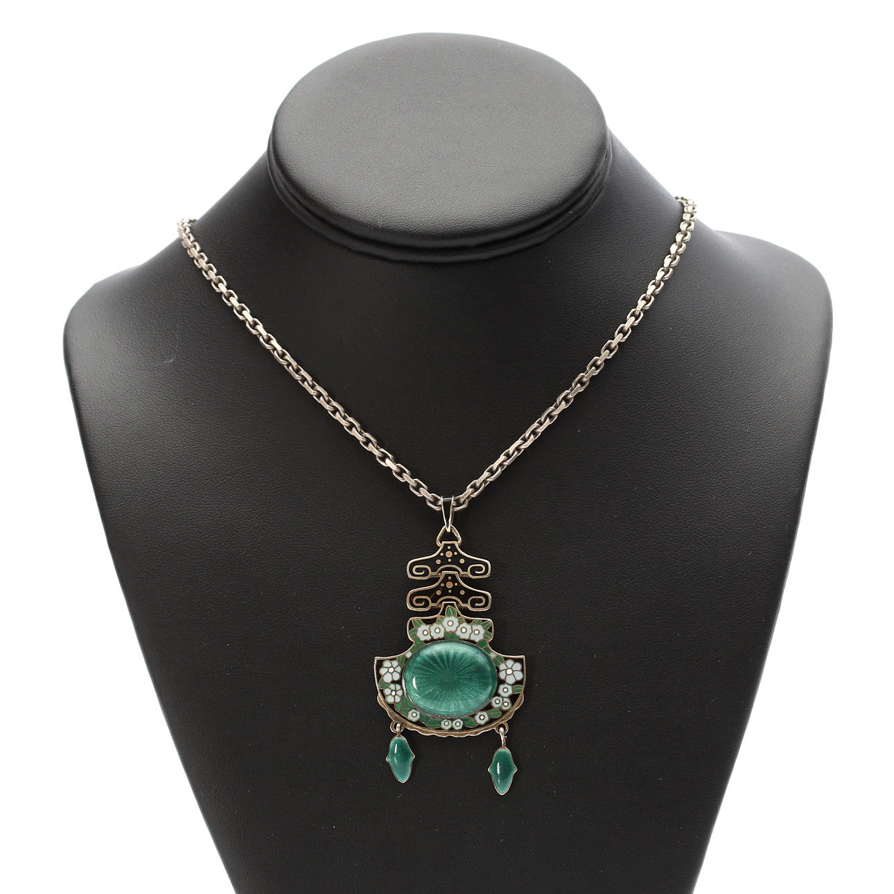 DAVID ANDERSEN, EIN ANHÄNGER, vergoldetes Sterlingsilber mit Emaille.