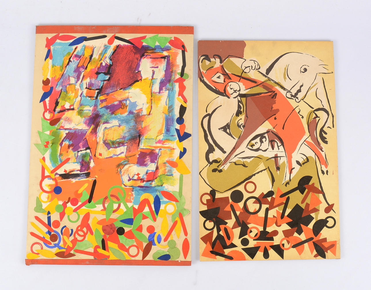 RONALD REYMAN. TILLSKRIVEN. Blandtekniker med collage, 2-stycken.