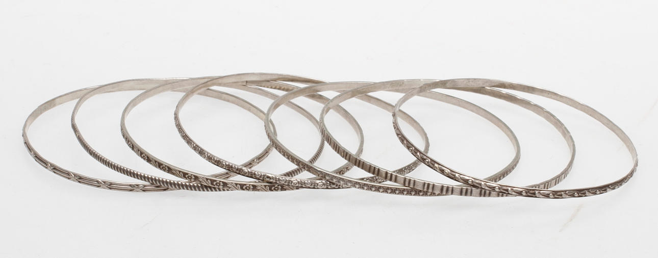 ARMBAND, 7 st, silver, Frankrike, 1900-tal.