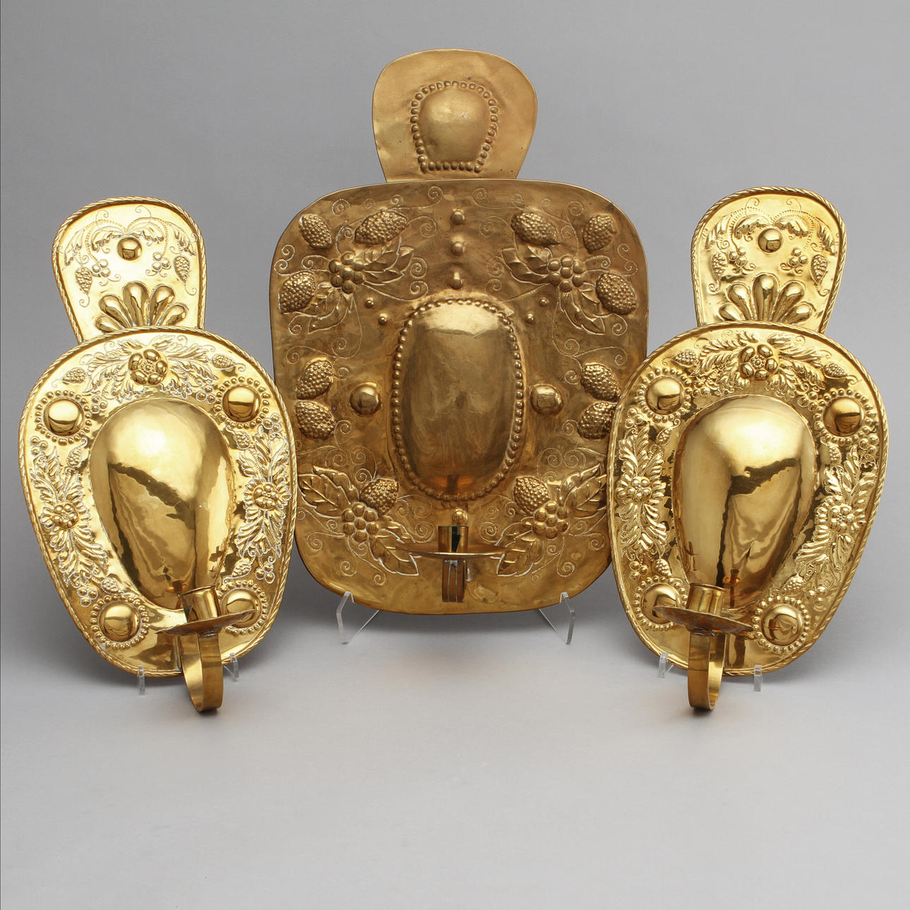 LJUSPLÅTAR, 3 st, 18/1900-tal.