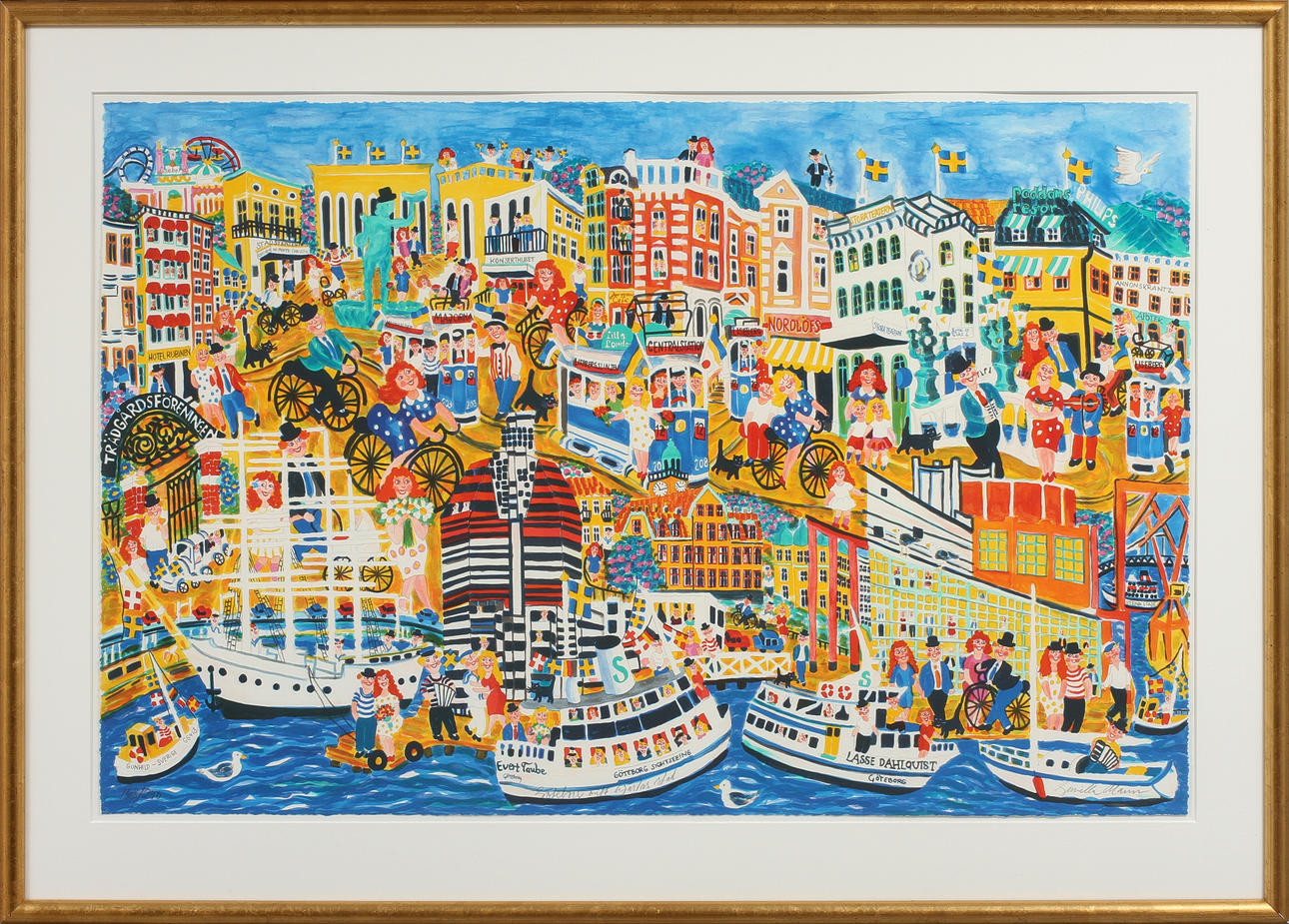 GUNILLA MANN. Göteborgsmotiv, färglitografi, signerad och numrerad 168/290.
