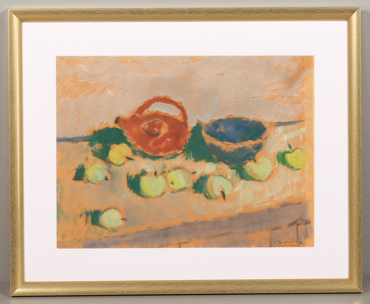 ANDERS HELLSTEN mixed media, Still life, signed.