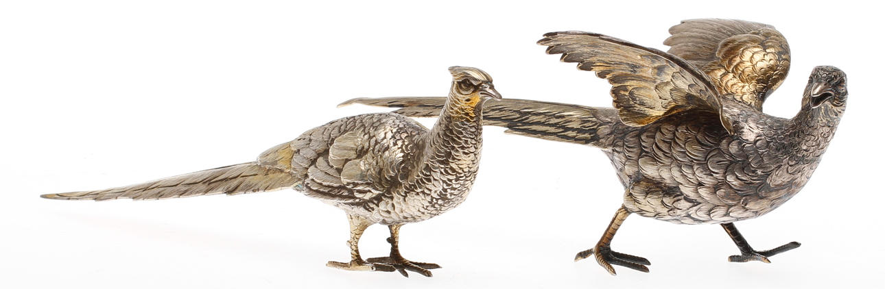 BORDSDEKORATIONER, 2 st, silver, vikt ca 465 gram.