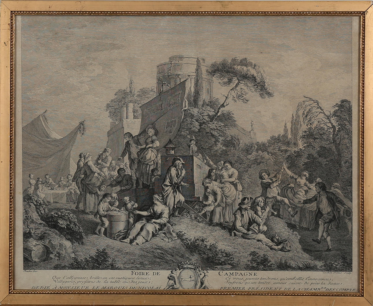 "Foire De Campagne", tryck, Cochin Filius Sculp.