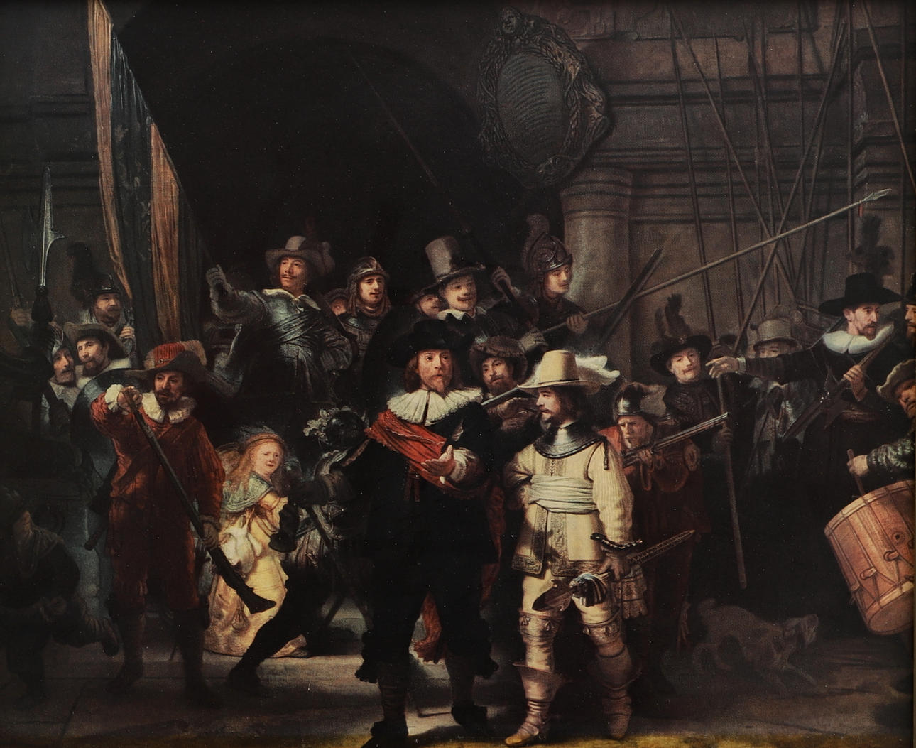 TRYCK, efter Rembrandt van Rijn, "Nattvakten".