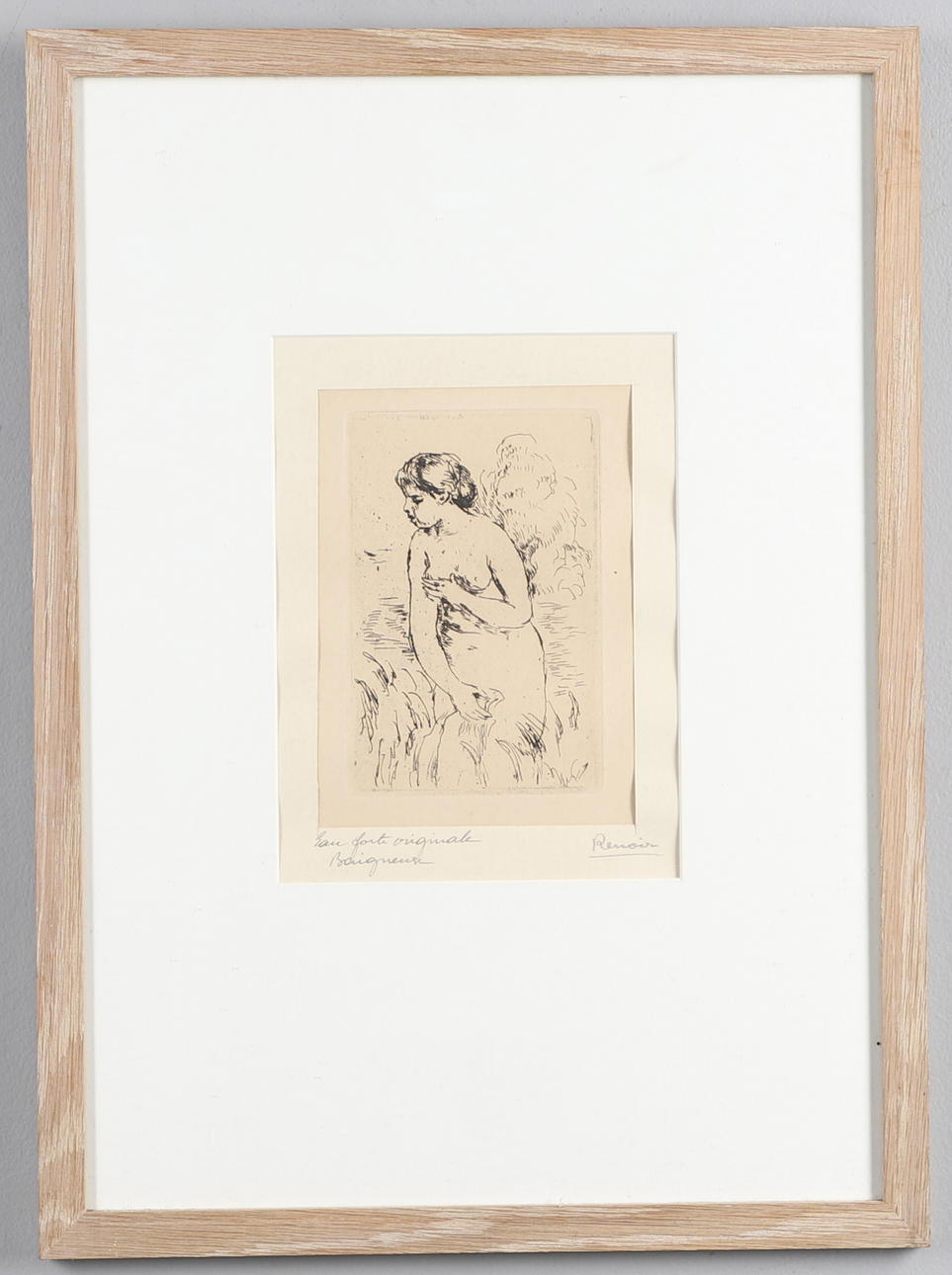 PIERRE AUGUSTE RENOIR (1841-1919). BAIGNEUSE DEBOUT, A MI-JAMBES (Delteil 23).