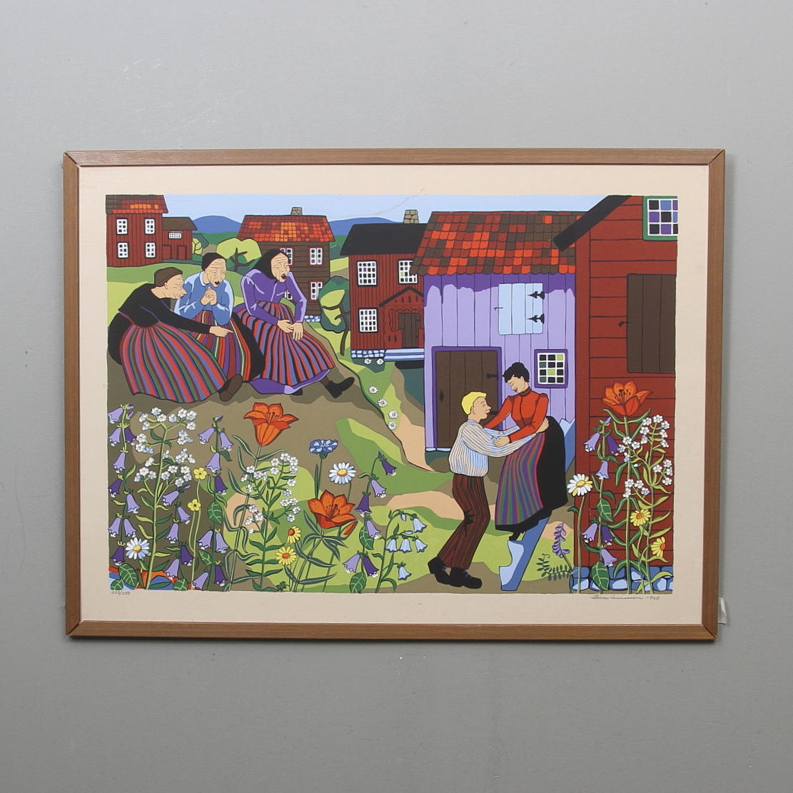 STINA SUNESSON. Tavla, färglitografi, signerad, numrerad och daterad 1960.