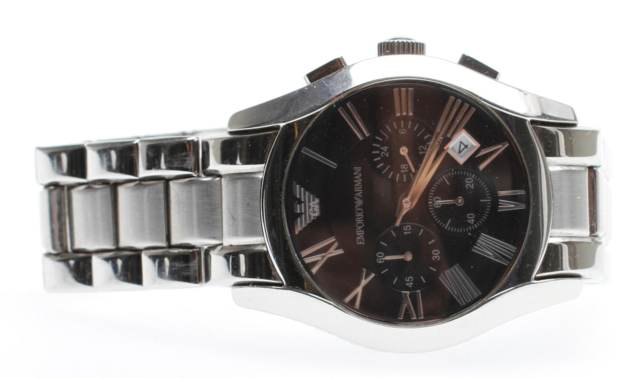 HERRARMBANDSUR, stål, Emporio Armani.