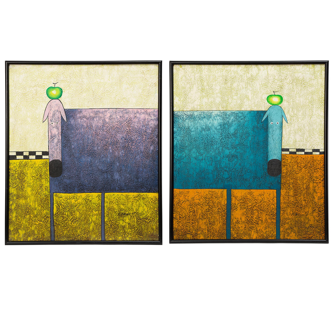 DANIEL PATRICK KESSLER. Oil on panel, two pieces. signed.