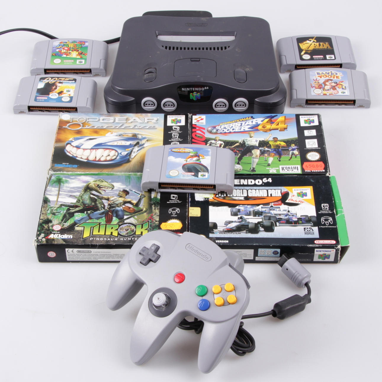 SPELKONSOL, samt 9 spel, Nintendo 64.