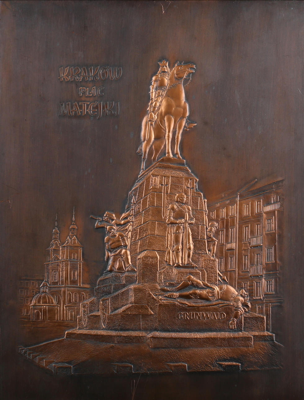 OIDENTIFIERAD KONSTNÄR. KOPPARRELIEFER, 2 st, Polen, 1980-tal.