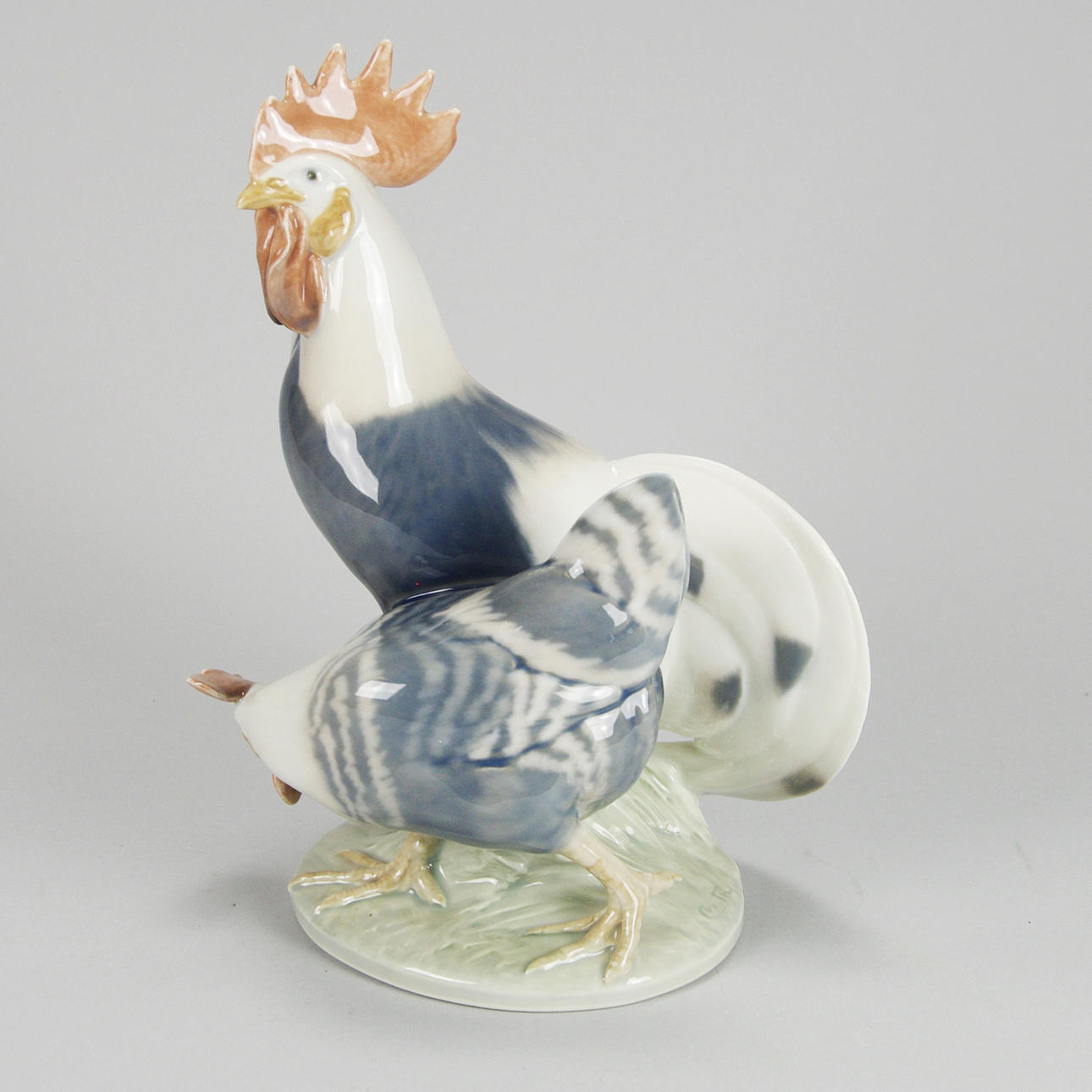 FIGURIN, porslin, tupp och höna, Royal Copenhagen.