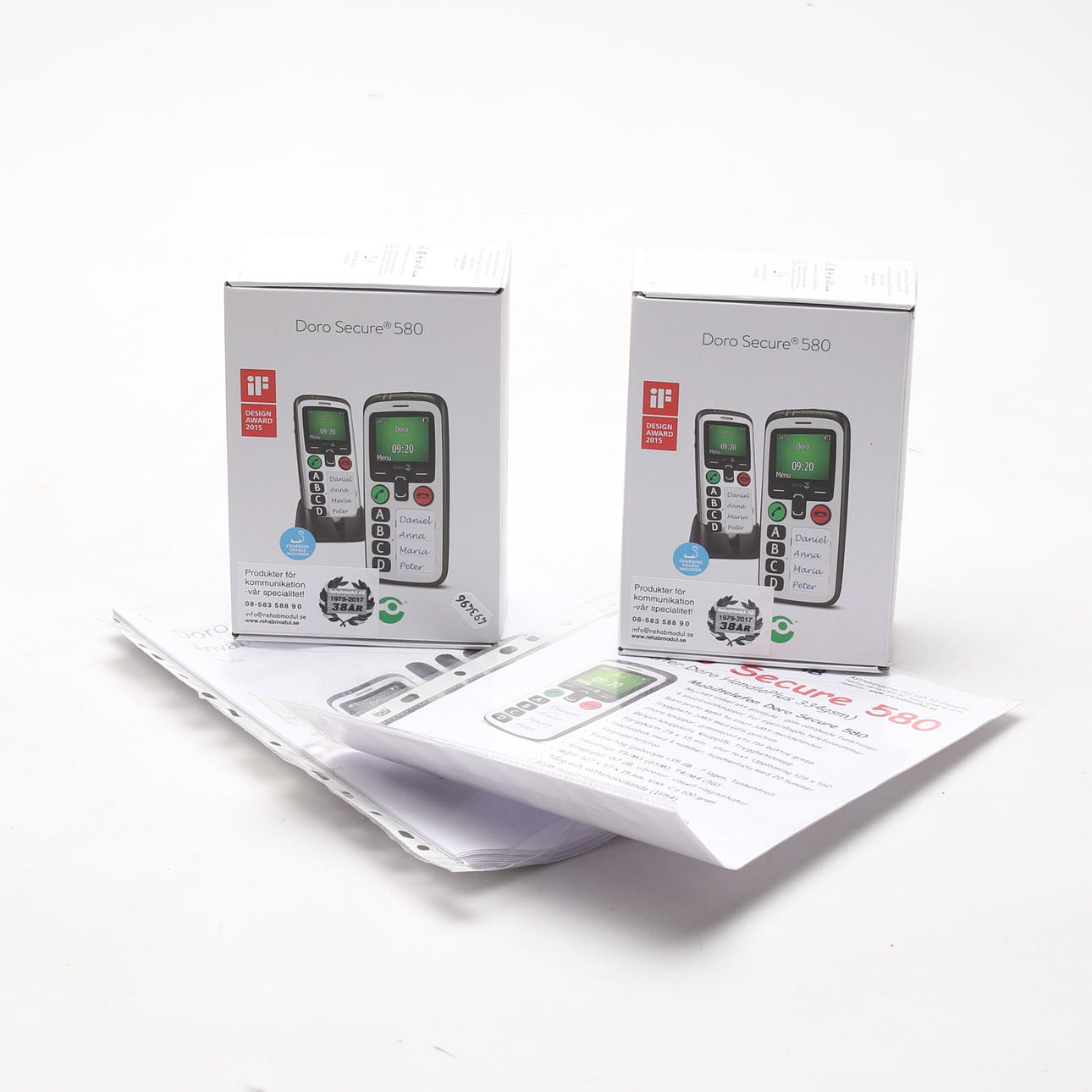 Un conjunto de 2 teléfonos, Doro Secure 580.