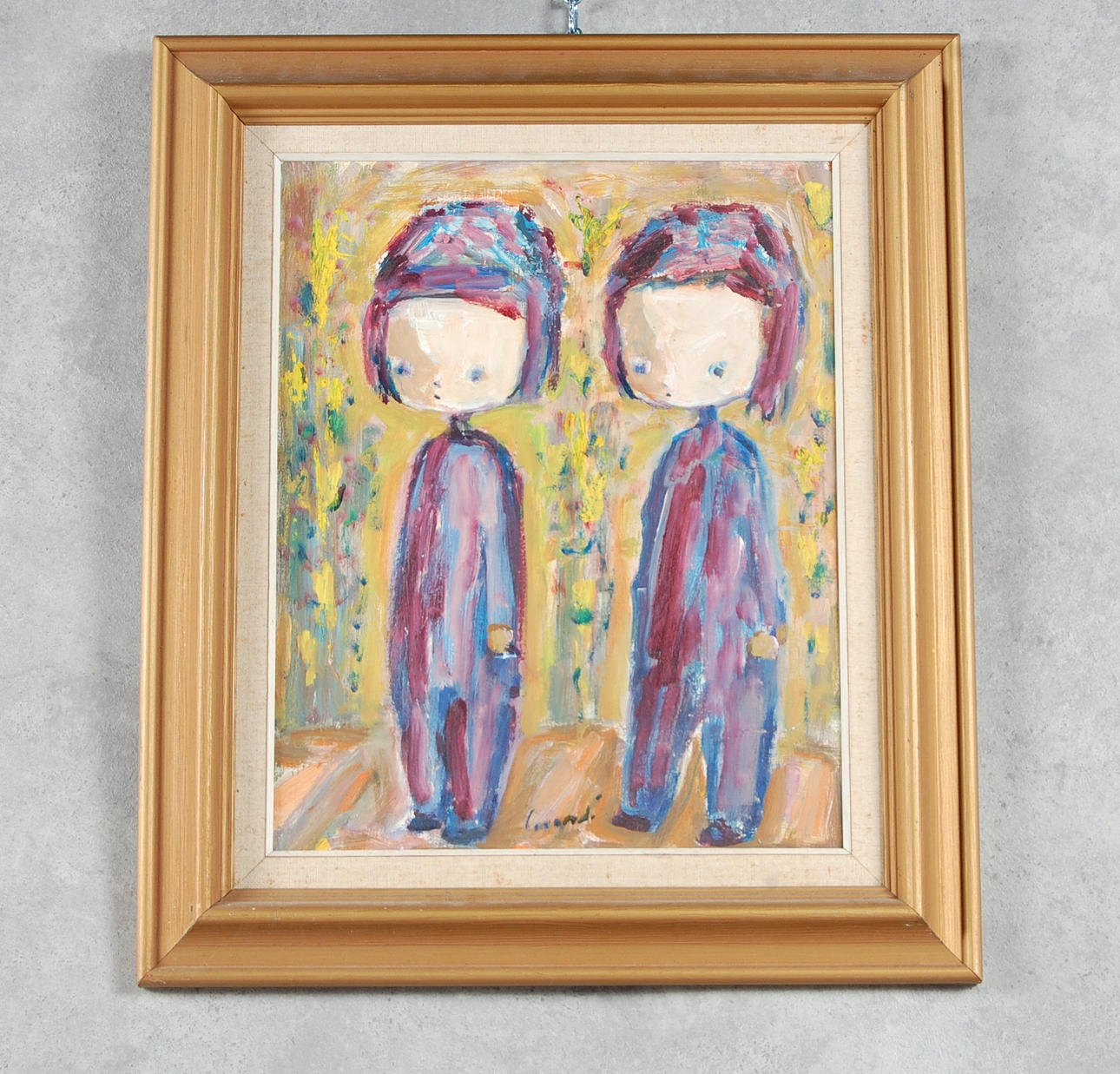 KURT CARENDI. signerad,olja på pannå, " Flickor på promenad".