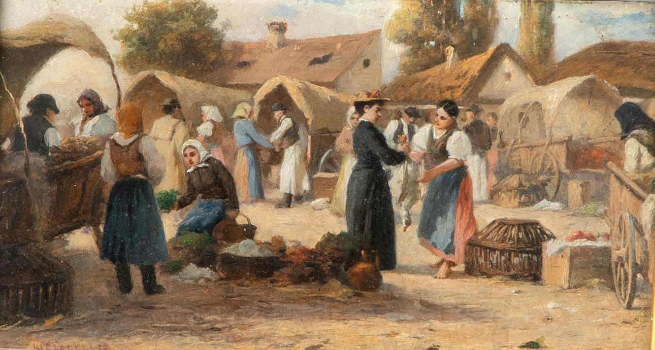 BELA NEMETH (1880-1935). Markttag.