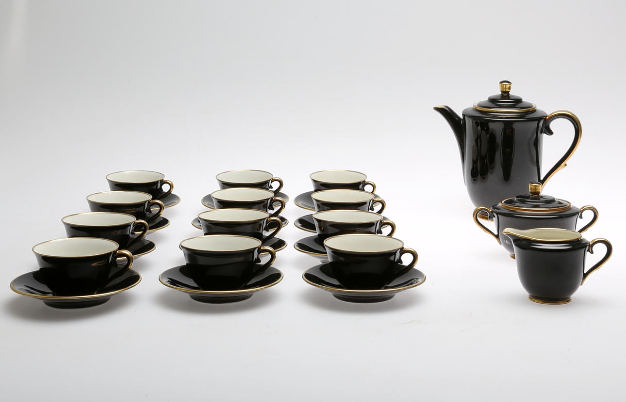 MOCCASERVIS, 27 delar, art deco, Gunnar Nylund för Lidköping, 1900-tal.