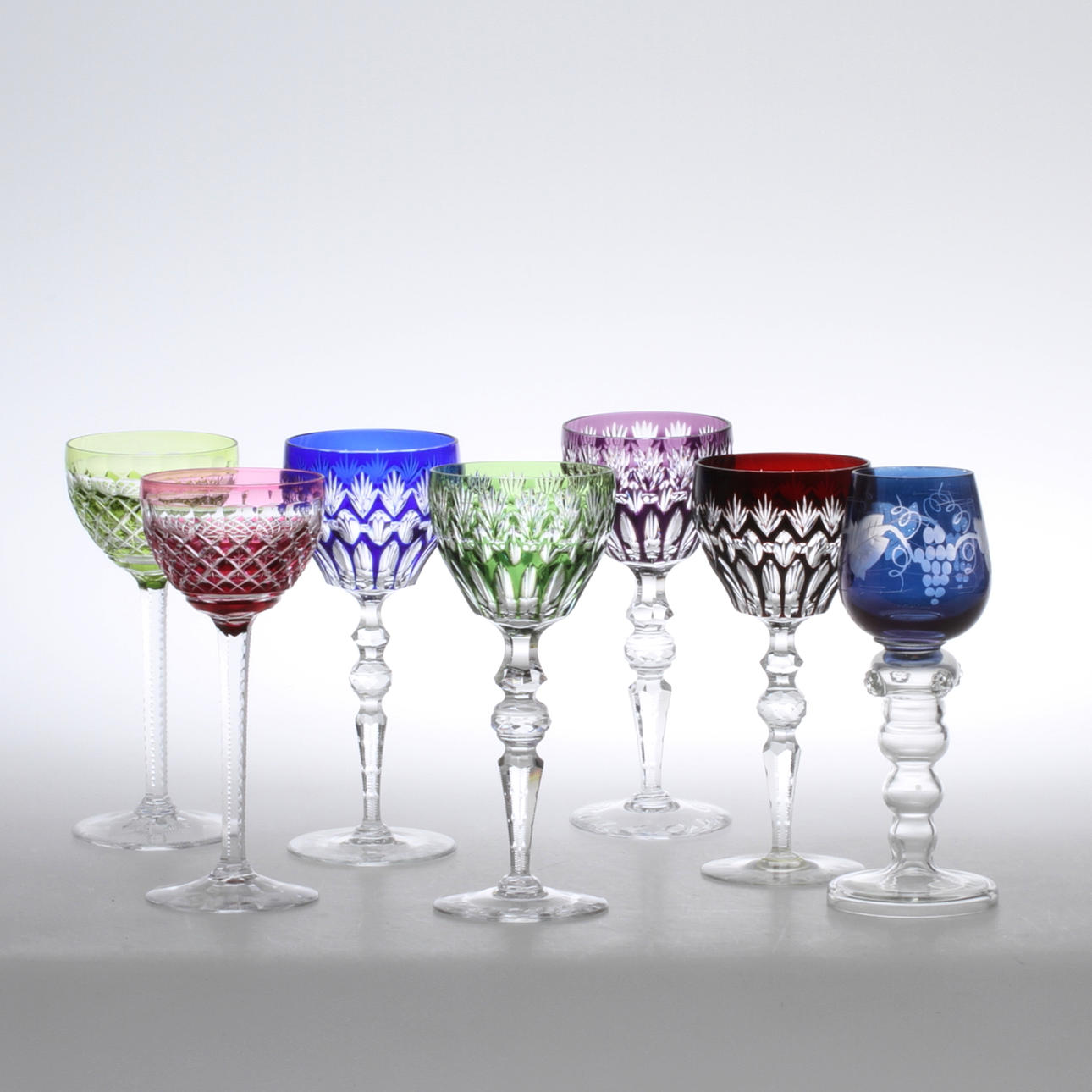 VINGLAS, 7+6 st, REMMARE, 6 st, glas, 1900-tal.