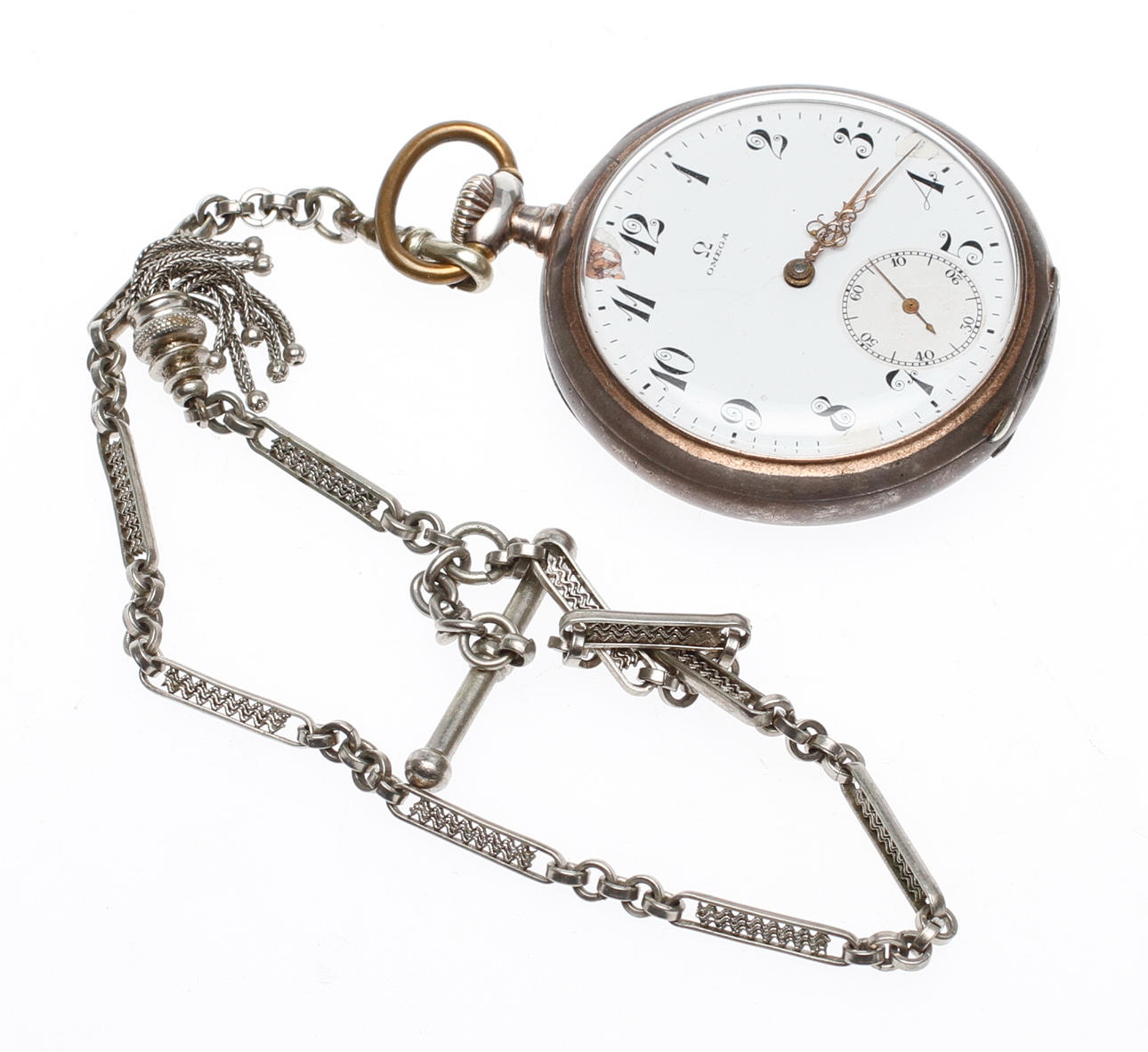 FICKUR med KEDJA, Omega, silver.