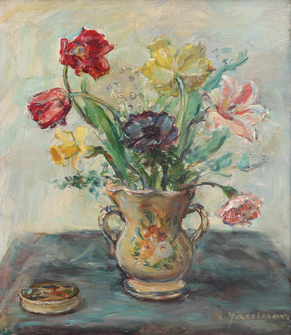 ELNA JACOBSSON. STILL LIFE WITH TULIPS.