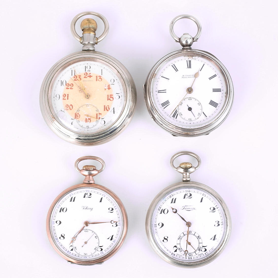 FICKUR, 4 st. Omega, Viking silver, Tärnan, H. Samuel, Manchester silver.