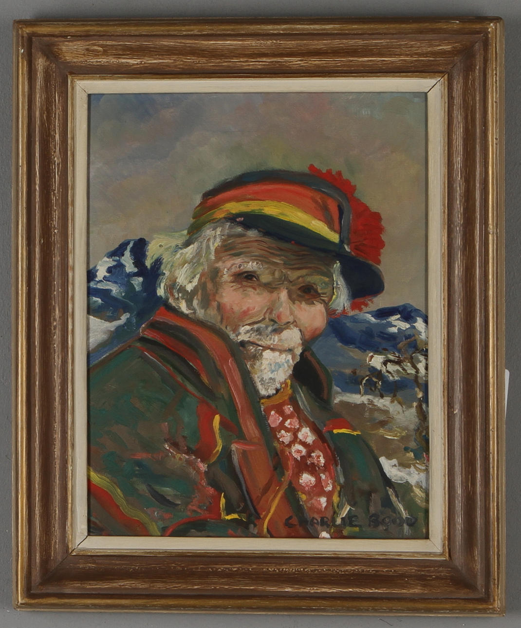 CHARLIE BOOD. Samisk man, olja på duk., signerad.