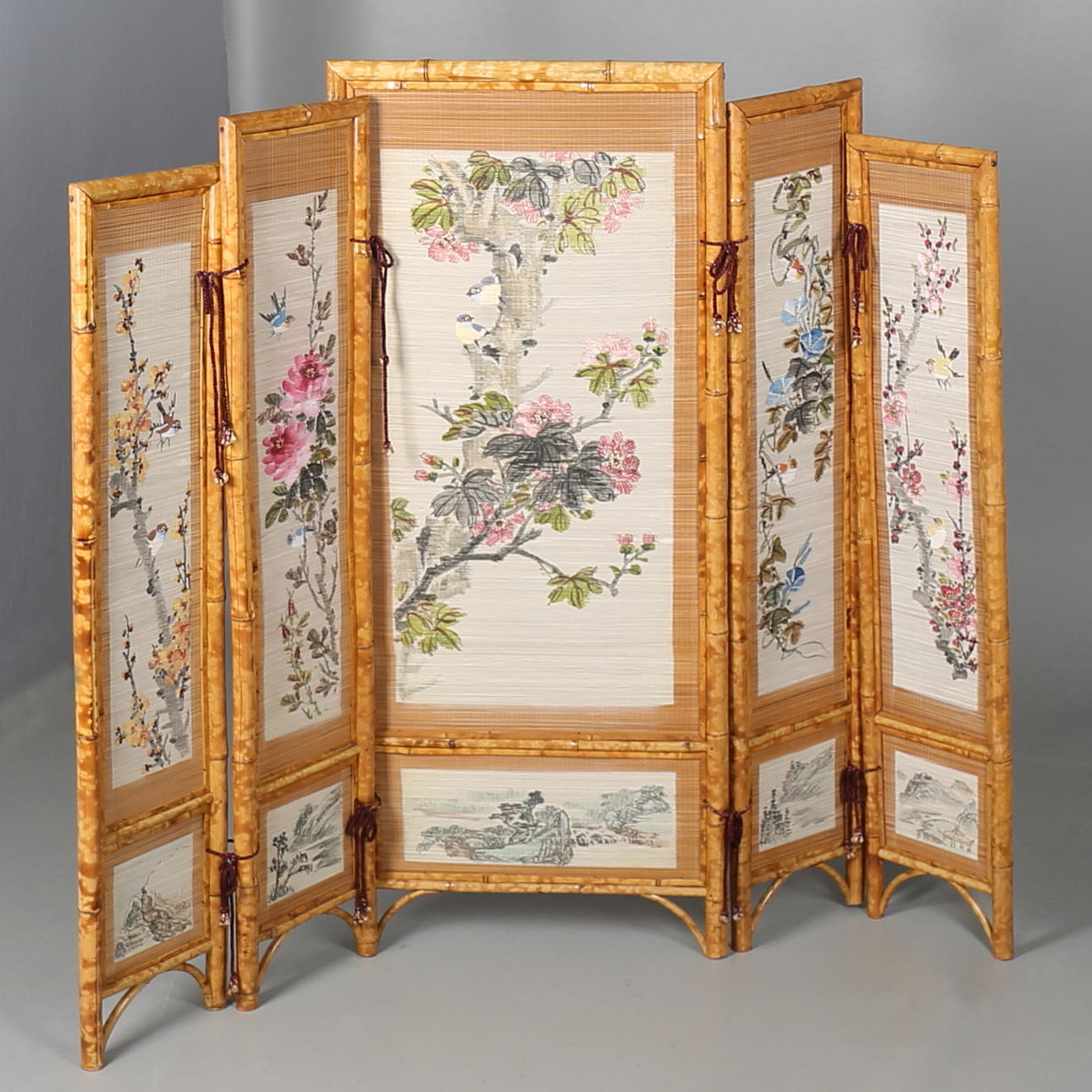 VIKSKÄRM i bambu, orientalisk stil, 1900-tal.