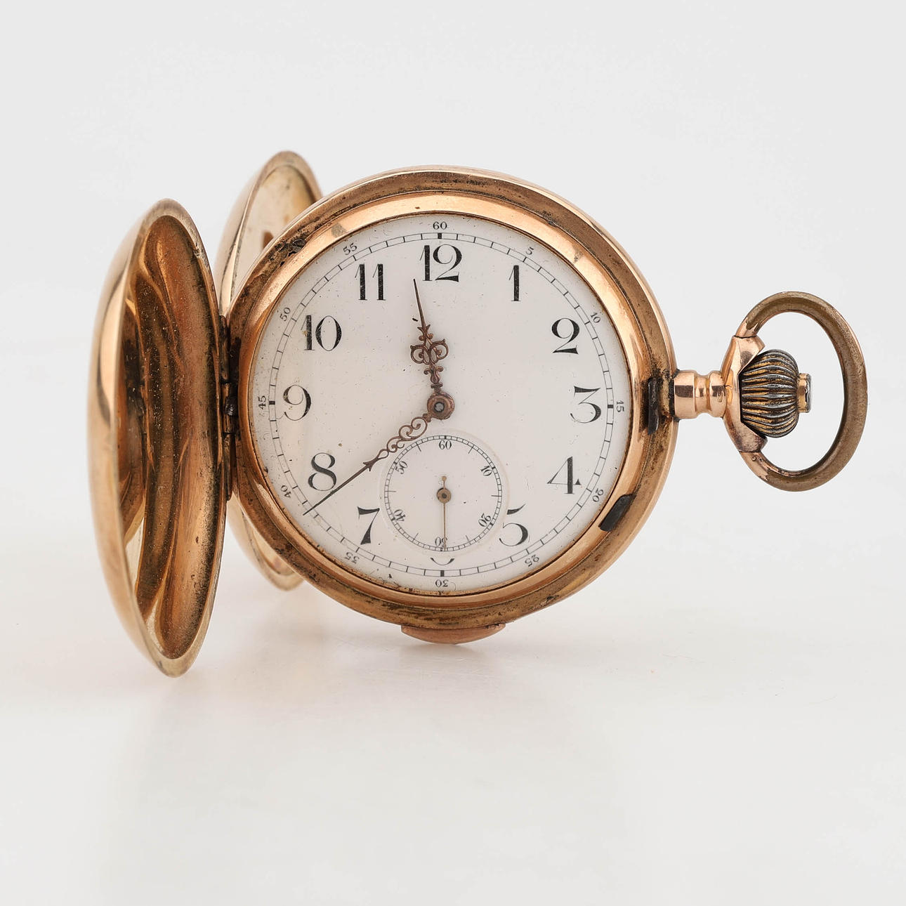 TEMPORA, pocket watch with repeating function, savonet, 14K gold ...