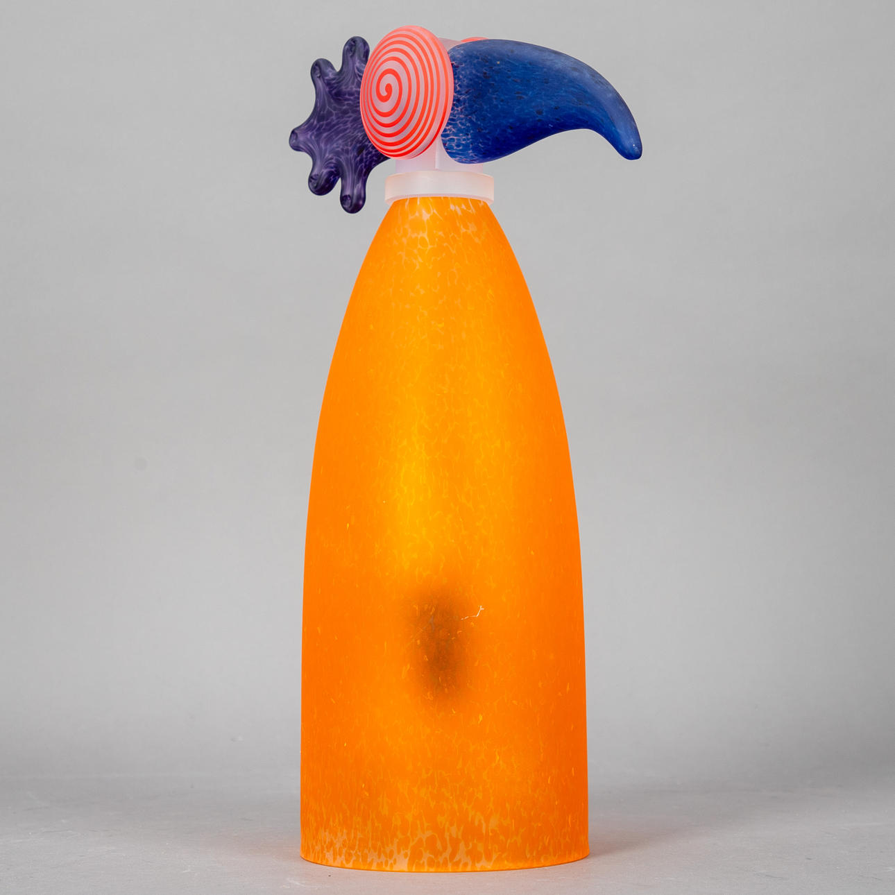 BOROWSKI. Tischlampe, Glas Vogel.