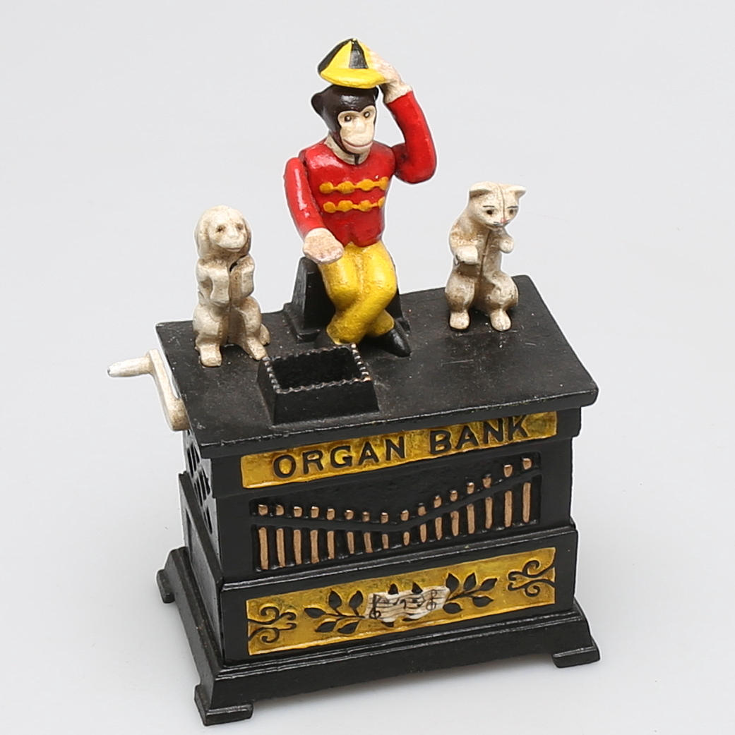 SPARBÖSSA i gjutjärn, "Organ bank", Kyser & Rex, 1800-talets senare del.