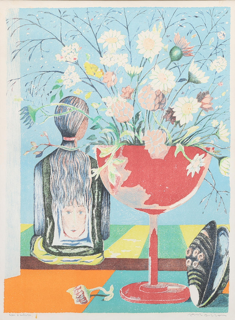 AXEL OLSON. FARVE LITOGRAFI, „SOMMERBUKET“.