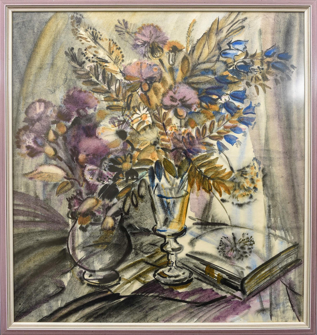 GOLUBKOVA VERONICA. ”Abstrakt komposition”, akvarell, otydligt signerad.