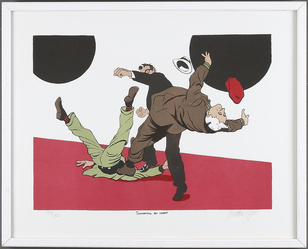 CHRISTIAN BEIJER. "Sundsvall By Night", litografi, signerad och numrerad 154/160.