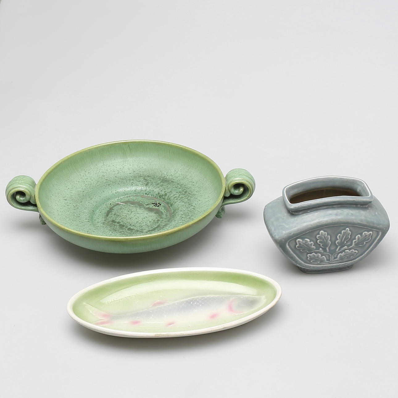 PARTI KERAMIK, 3 st, bla Gunnar Nylund, Rörstrand.