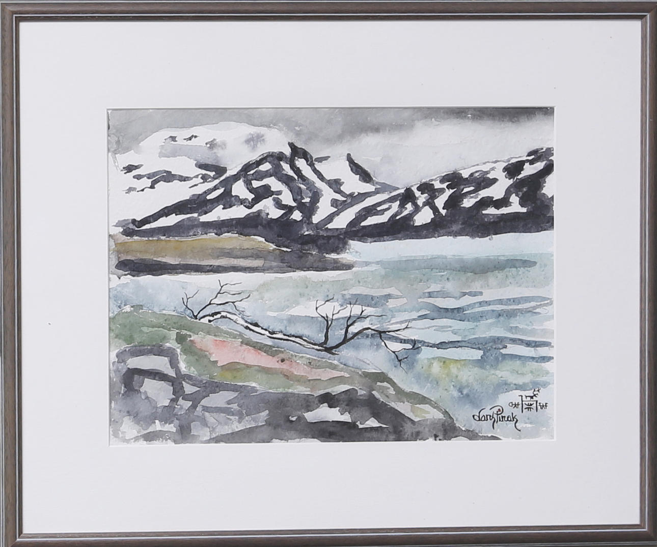 LARS PIRAK. Fjällandskap, akvarell, signerad.