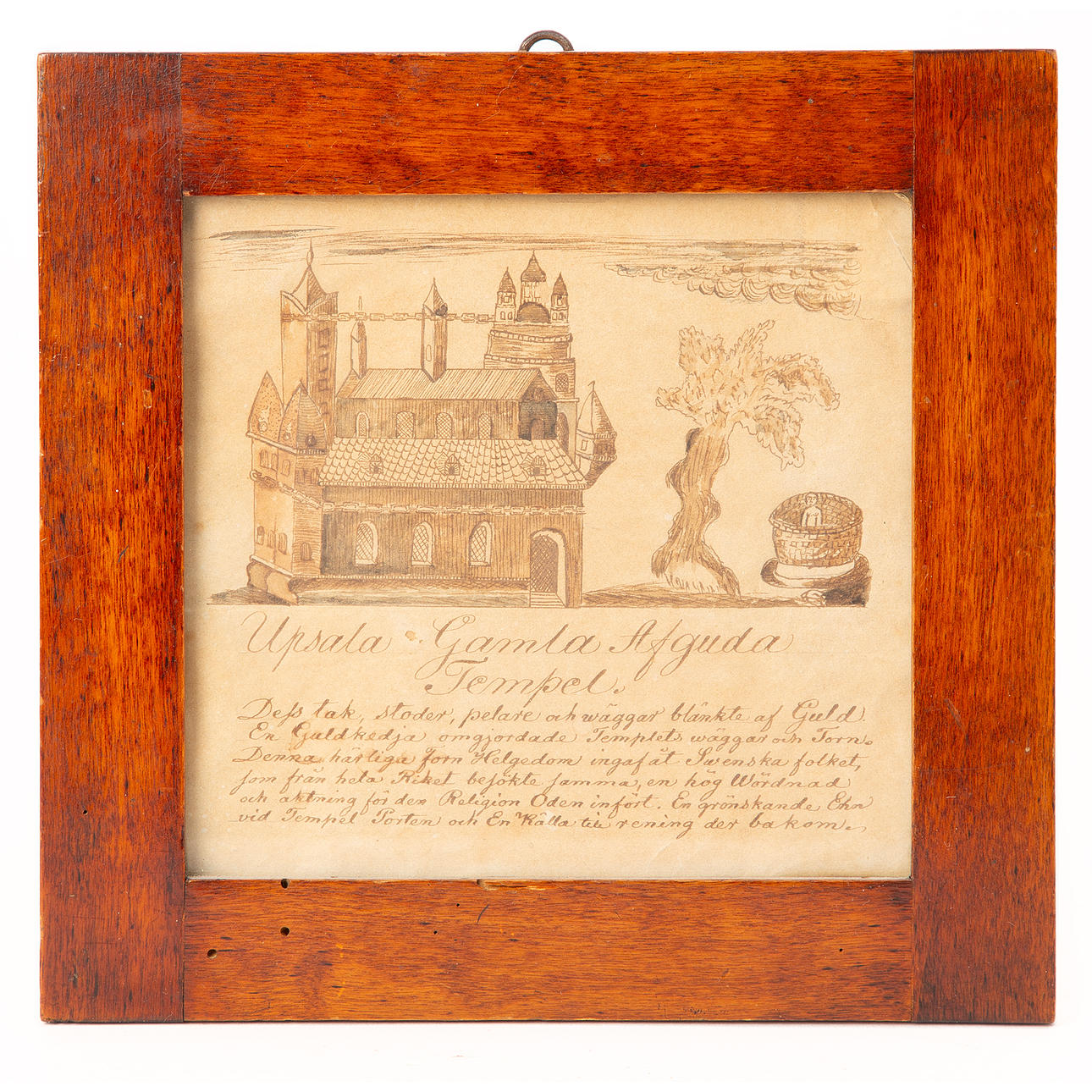 TECKNING, Uppsala Tempel, 1800-tal.