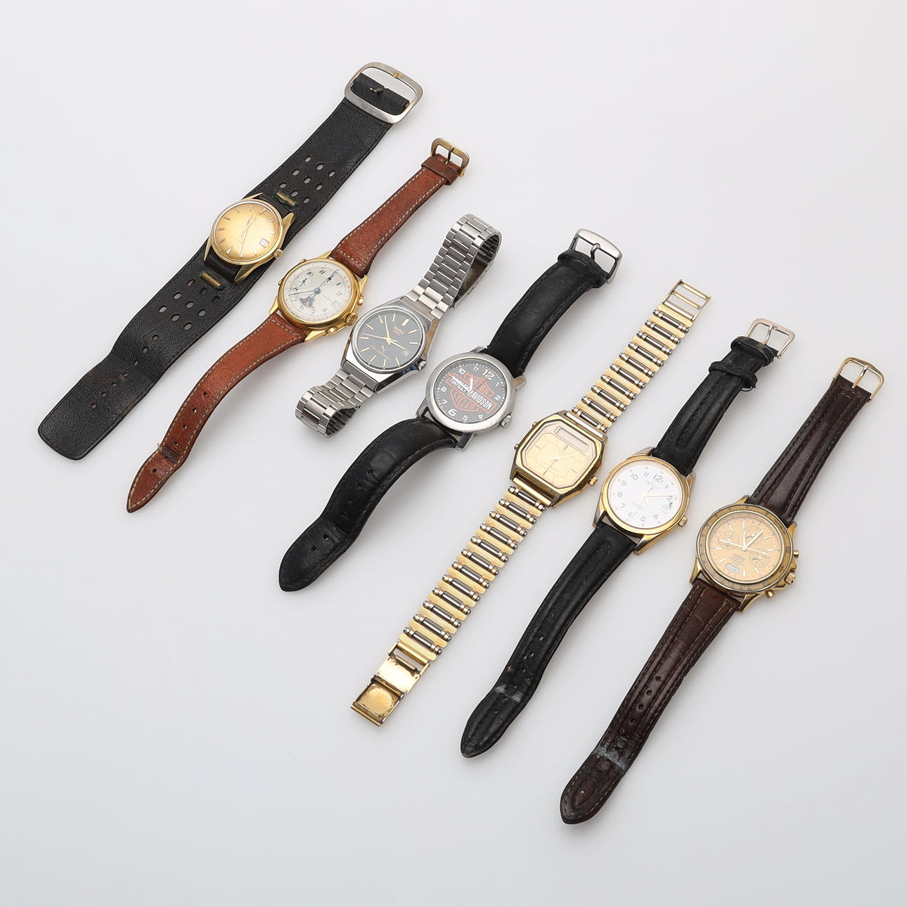 Miesten rannekellot, 7 kpl, Certina, Seiko, Lorus.