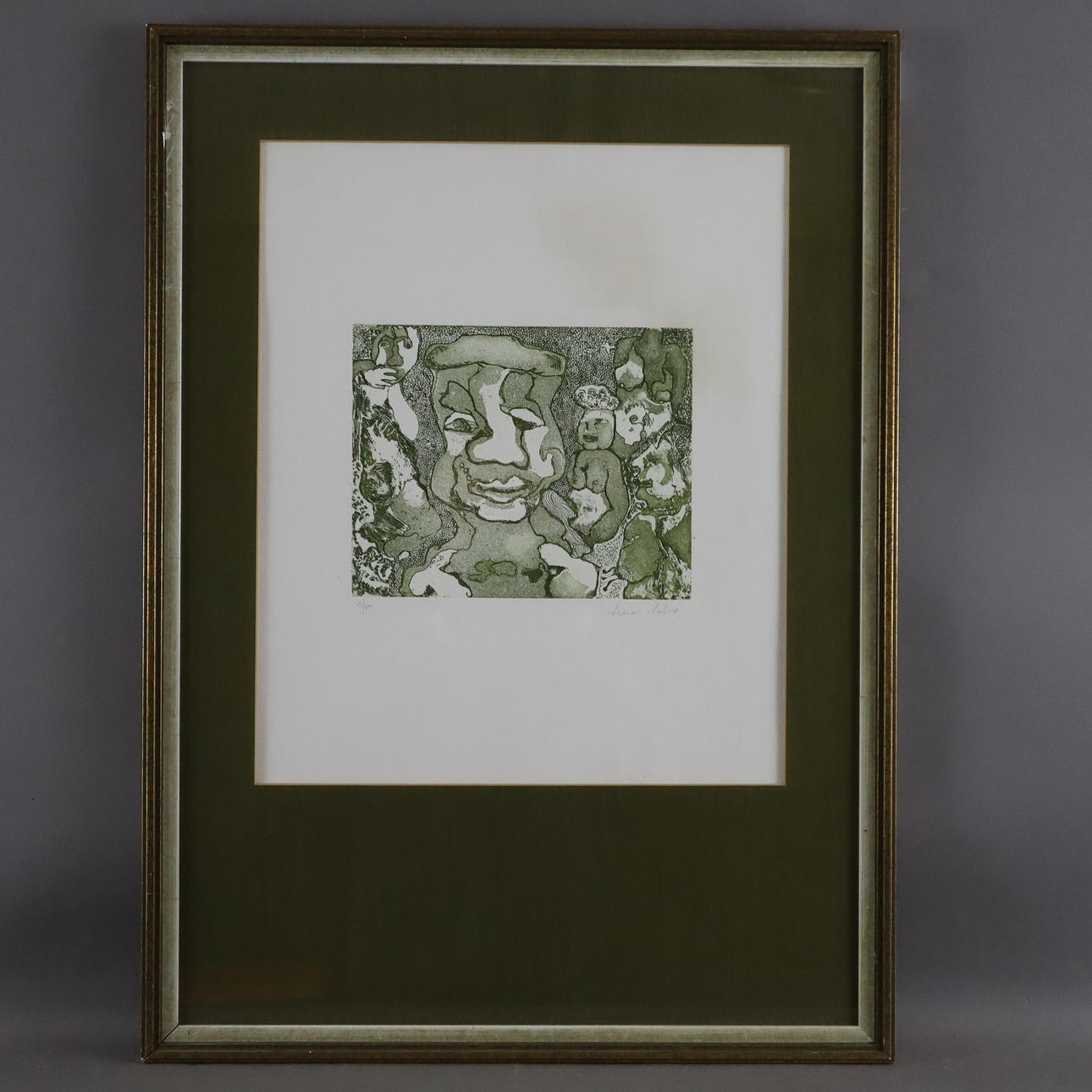 ATTRIBUTED TO SALVO, LINO. - Untitled, etching on paper.