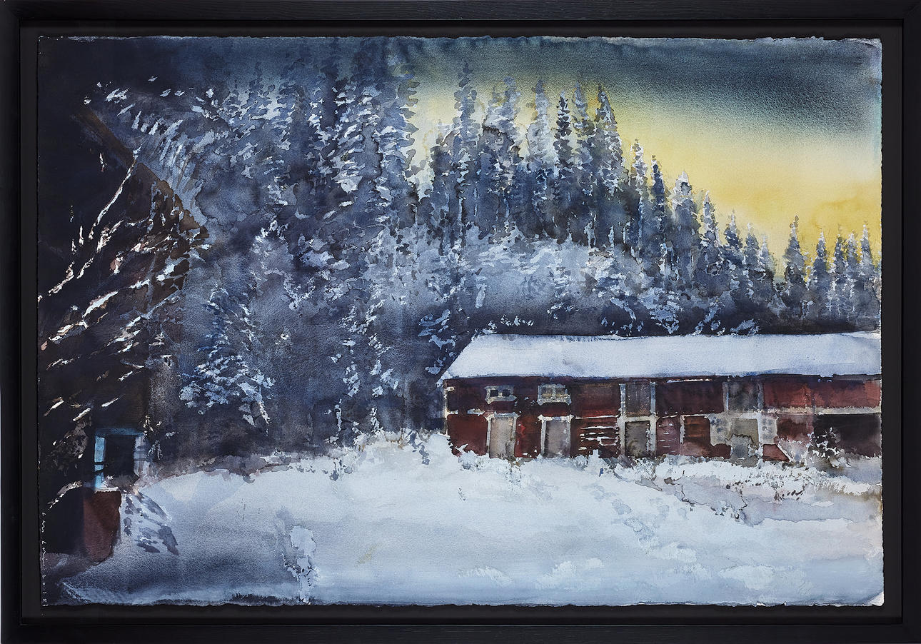 LARS LERIN. Uthus vid skogsbryn.