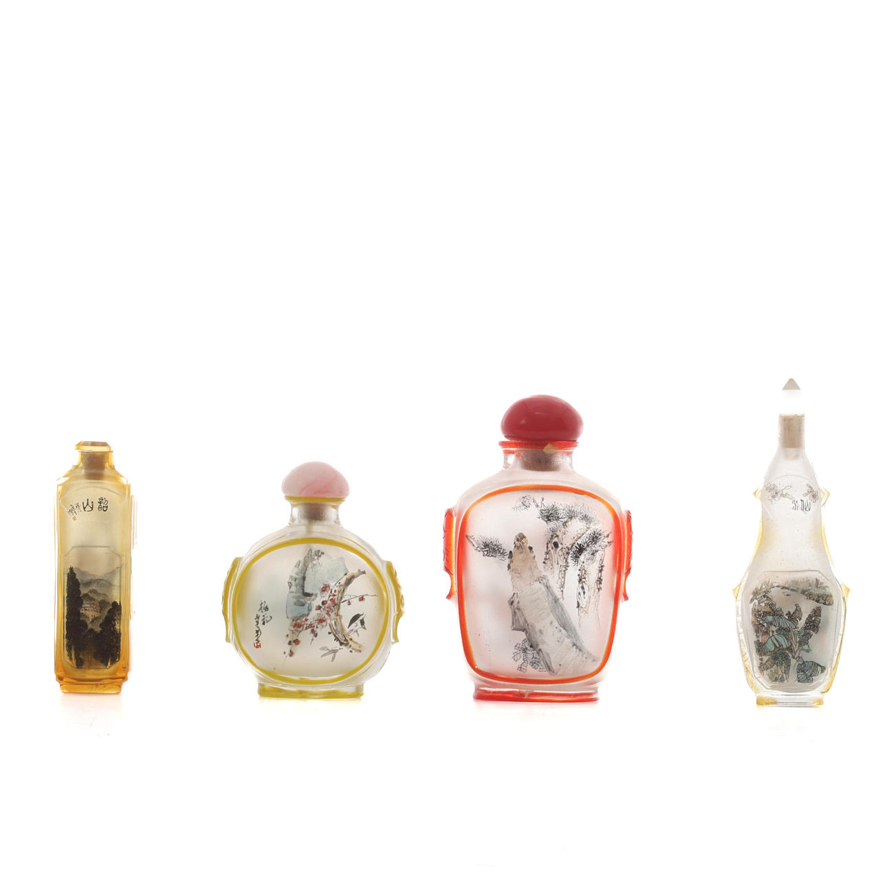 DOS BOTELLAS DE TABACO CHINAS PINTADAS POR DENTRO.