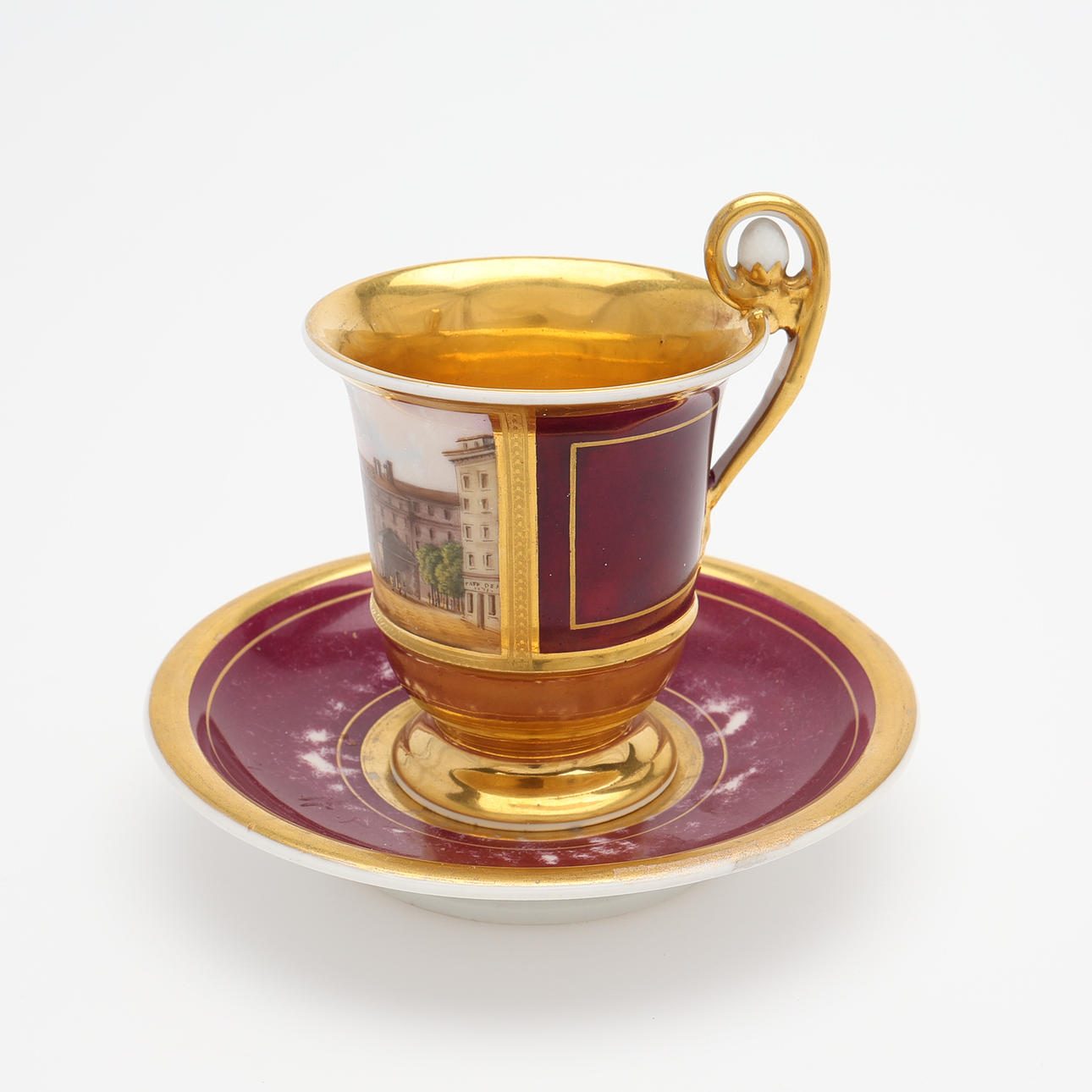 KAFFEKOPP MED FAT, EMPIRE. Keramik & Porslin - Europeiskt - Auctionet