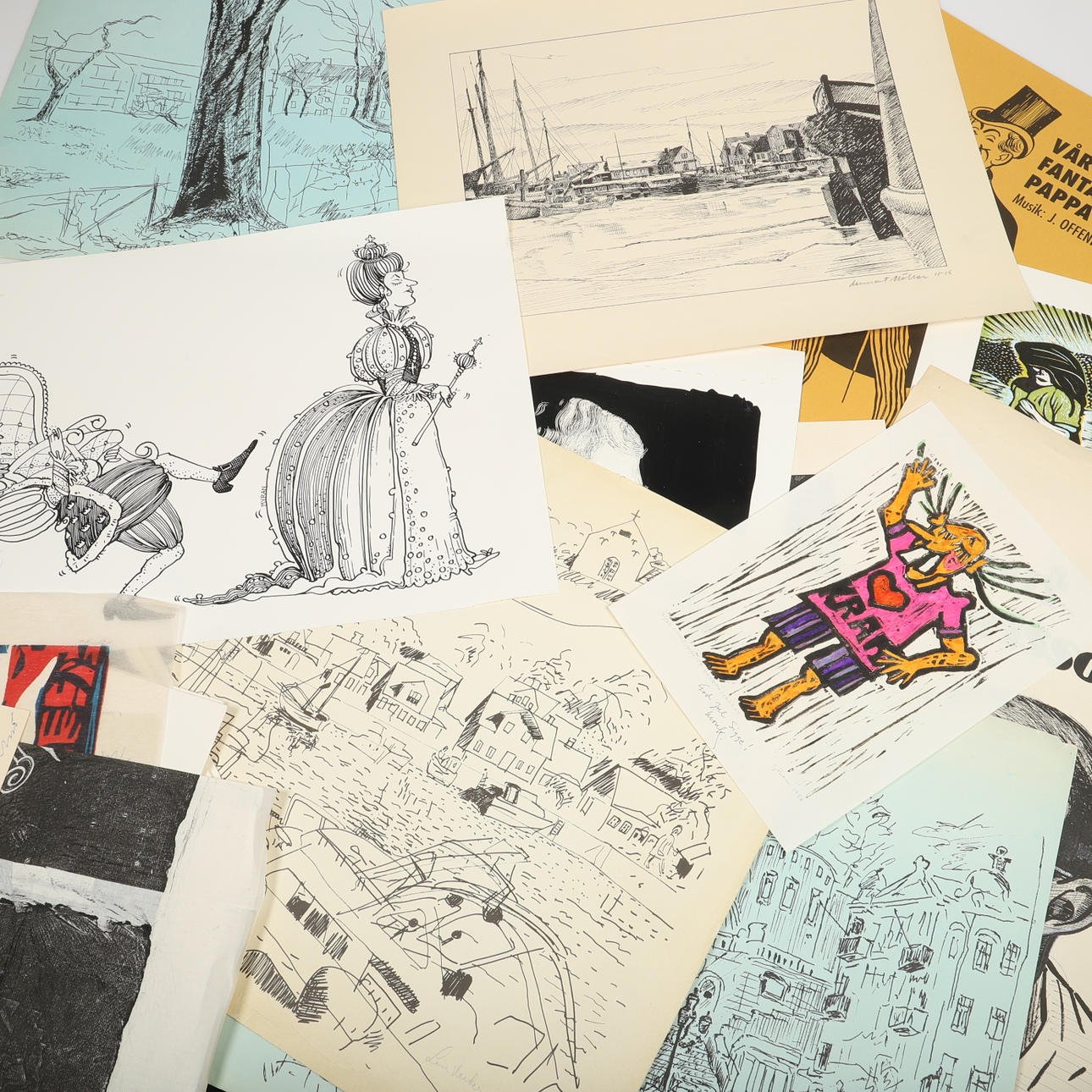 GRAFISKE BILLEDER, parti, bl. og Jan Lundgren.