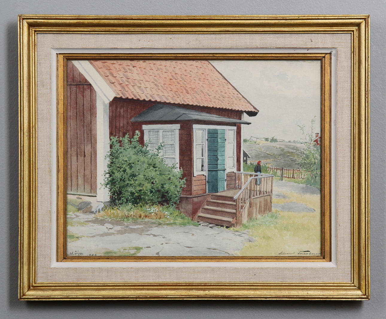 EINAR TORSSLOW. akvarell, signerad och daterad Möja 1920.