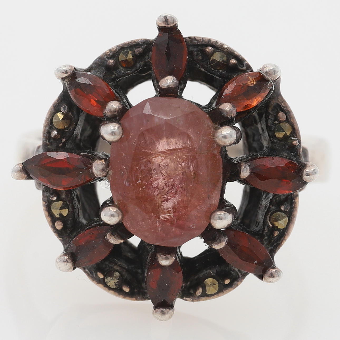 RING, Sterlingsilber mit Halbedelsteinen.