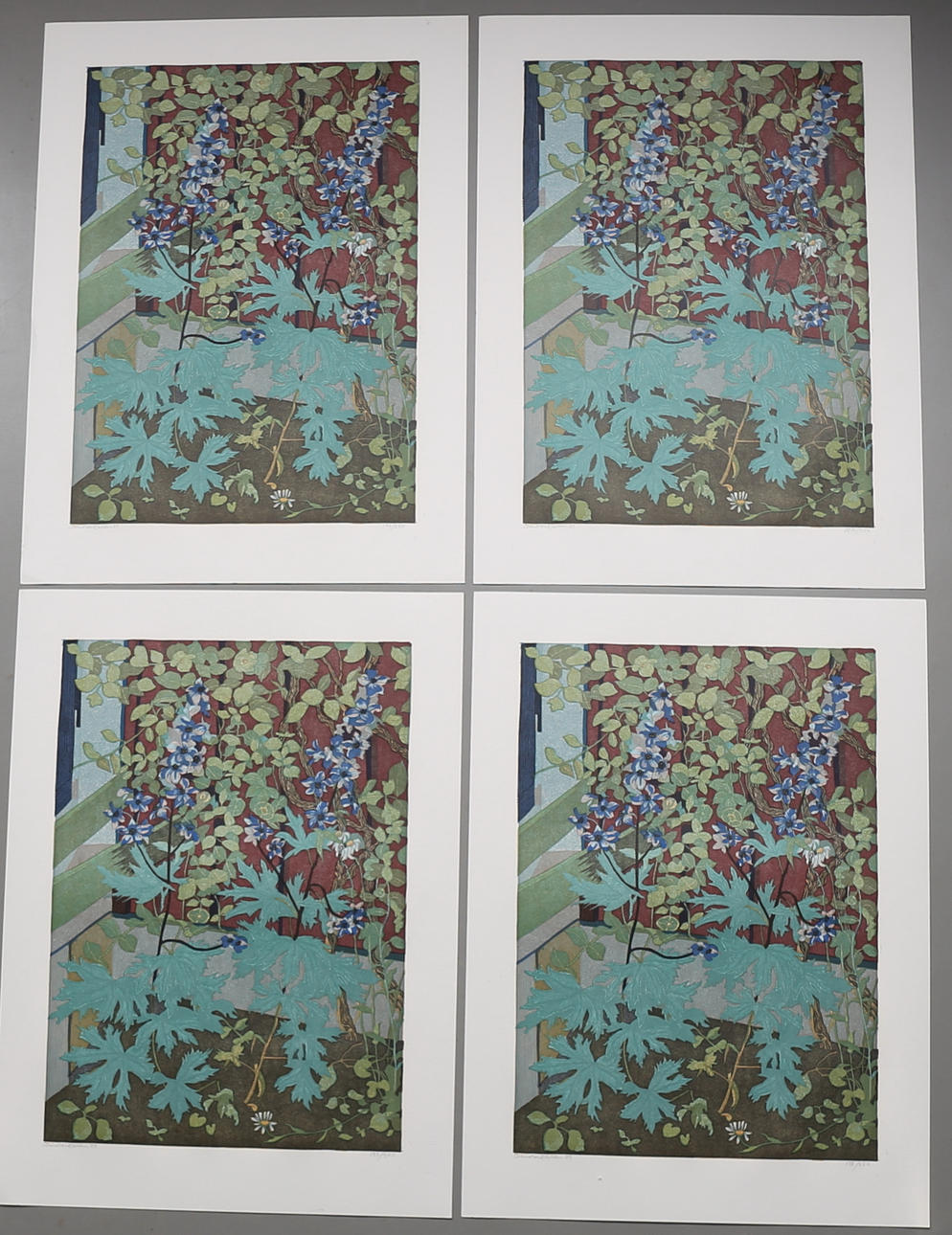 SVEN OLOV EHREN. Parti grafik, färglitografier, 4 st, signerade och daterade -89.